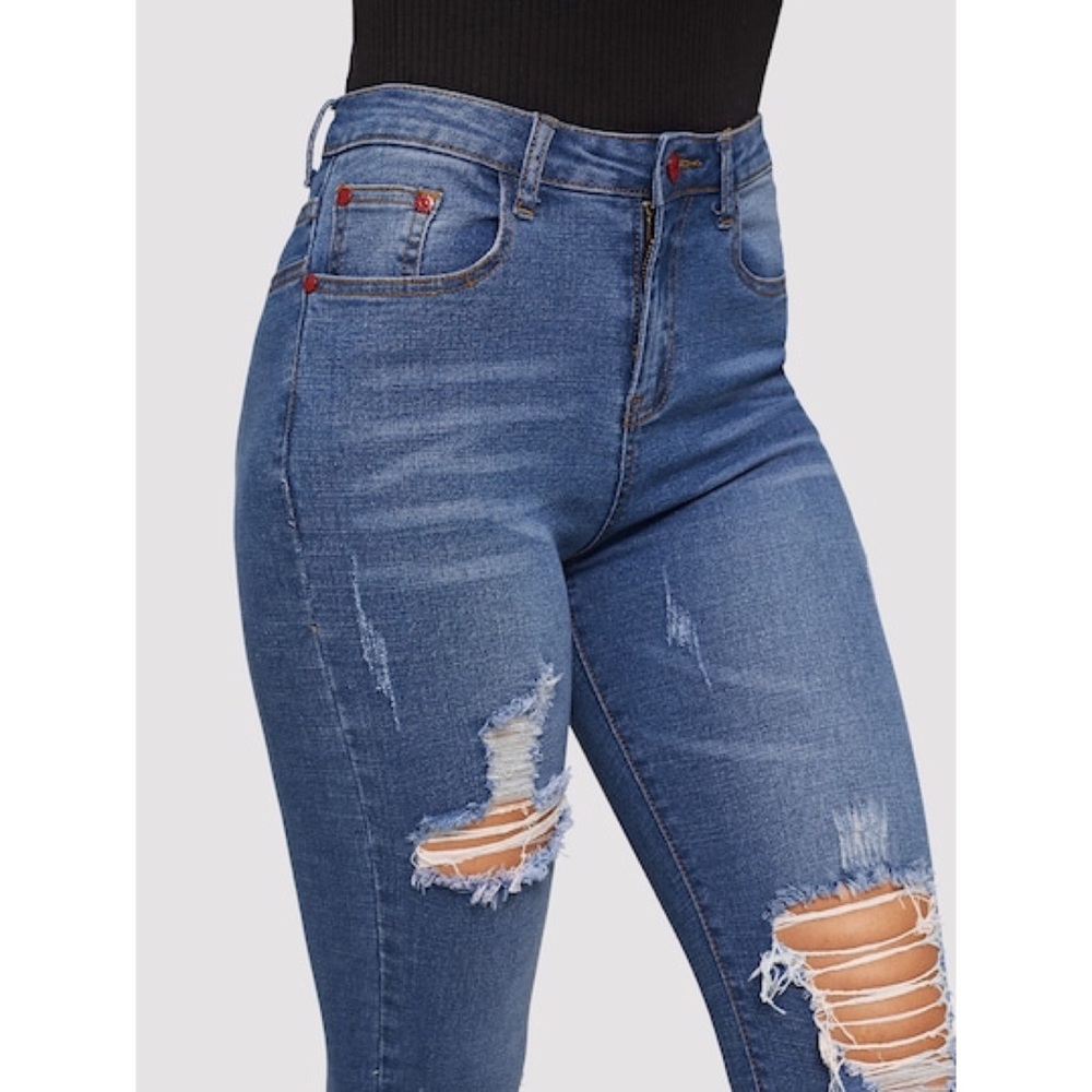 ♡ distressed high waisted skinny jeans ♡ - Picture 7 of 8